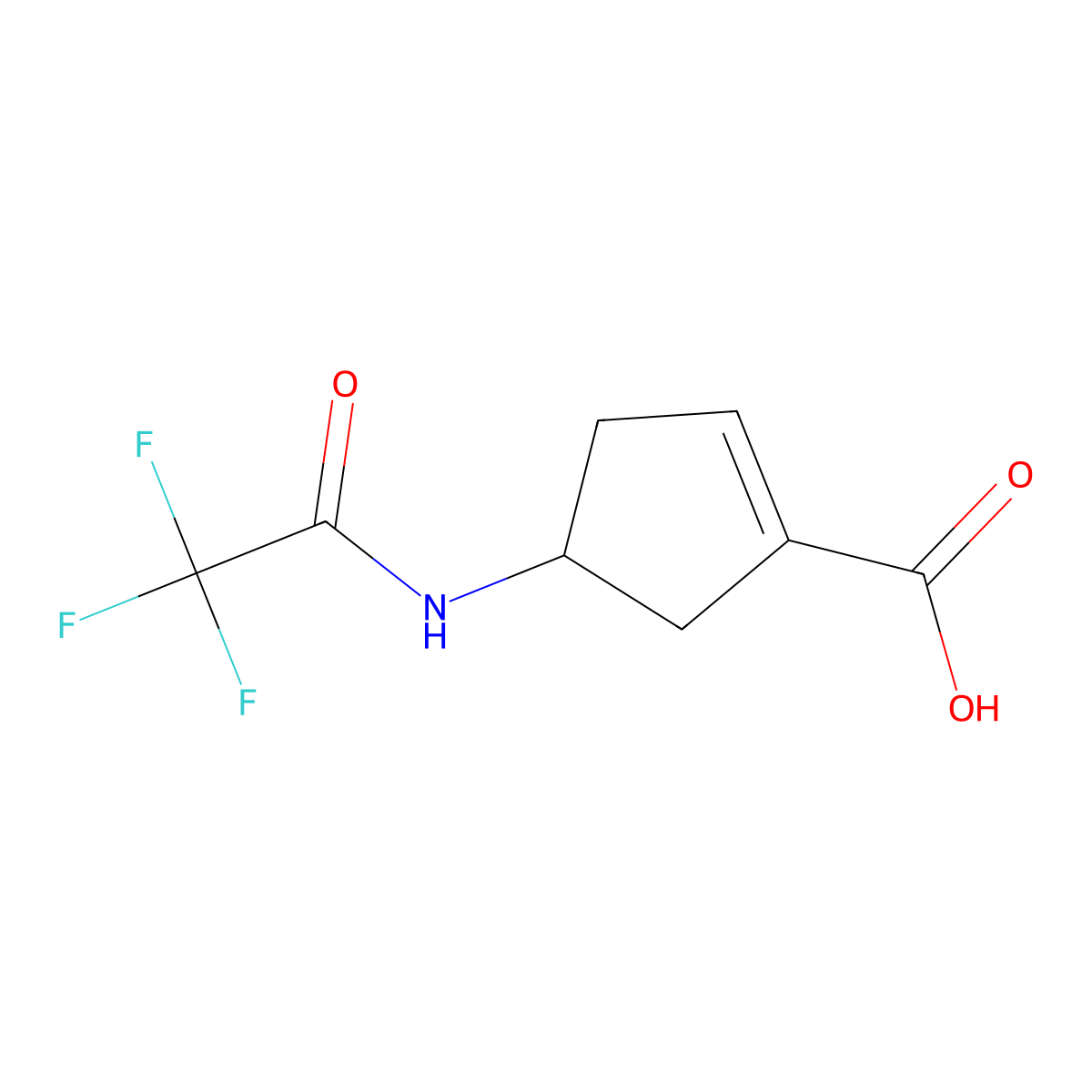 4-(Trifluoroacetamido)cyclopent-1-ene-1-carboxylic acid molecular structure, CAS 2109873-58-5