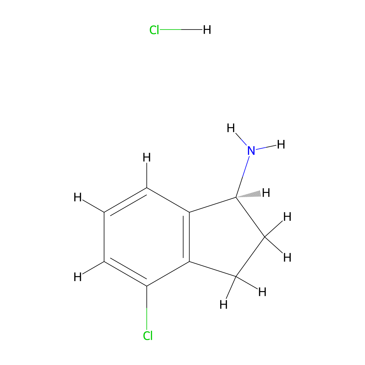 (S)-4-Chloro-2,3-dihydro-1H-inden-1-amine hydrochloride molecular structure, CAS 2109874-07-7