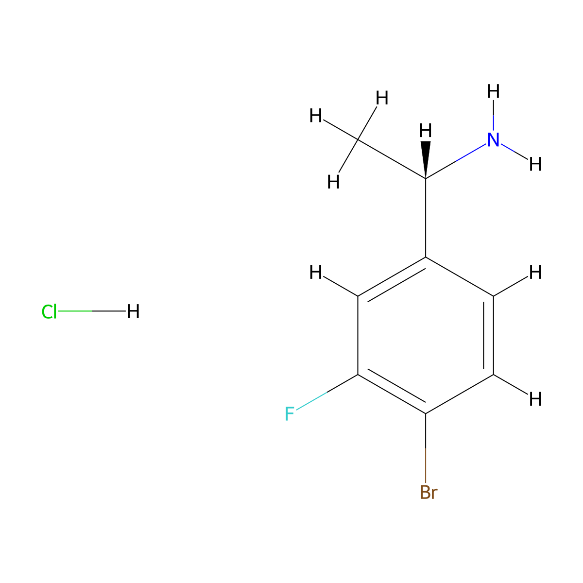 (S)-1-(4-Bromo-3-fluorophenyl)ethanamine hydrochloride molecular structure, CAS 2109874-10-2
