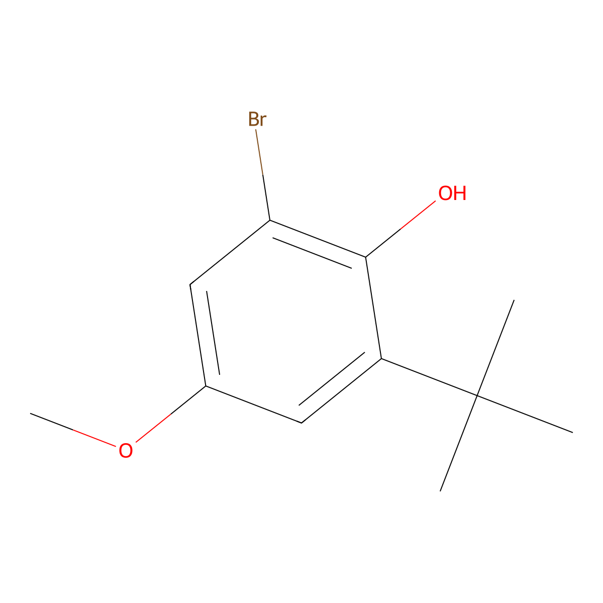 2-Bromo-6-(tert-butyl)-4-methoxyphenol molecular structure, CAS 21099-08-1