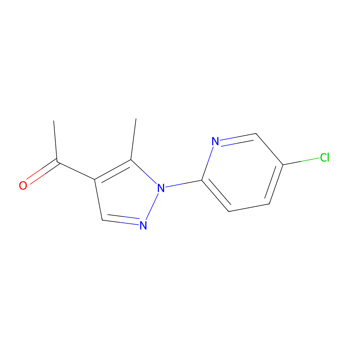 1-[1-(5-chloro-2-pyridinyl)-5-methyl-1H-pyrazol-4-yl]-1-ethanone molecular structure, CAS 210992-31-7