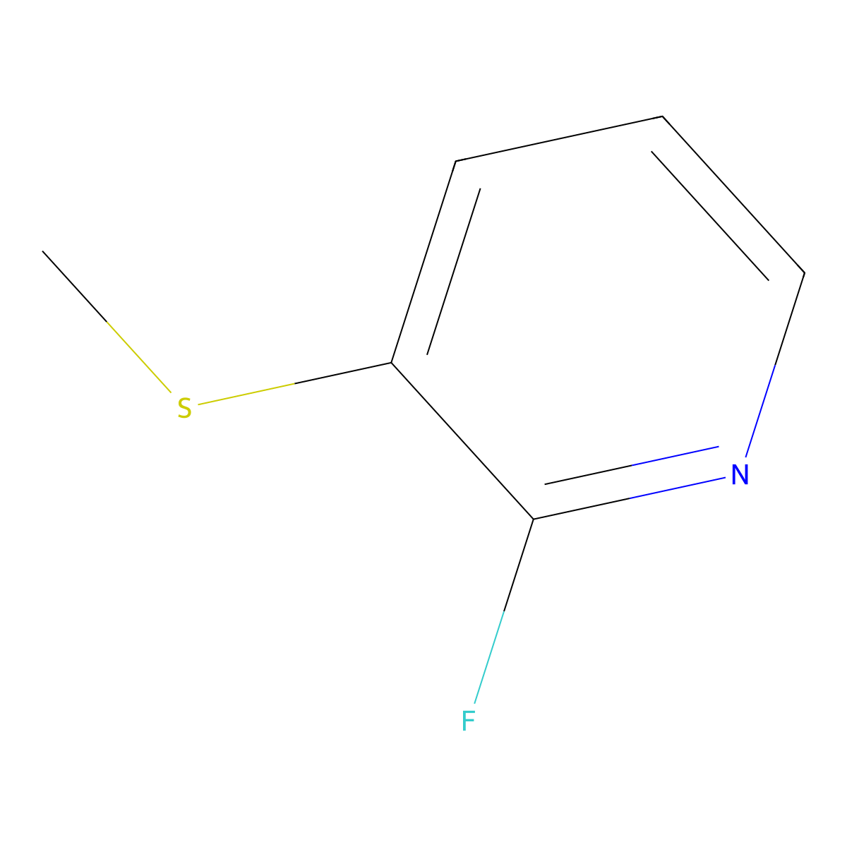 2-Fluoro-3-(methylthio)pyridine molecular structure, CAS 210992-56-6