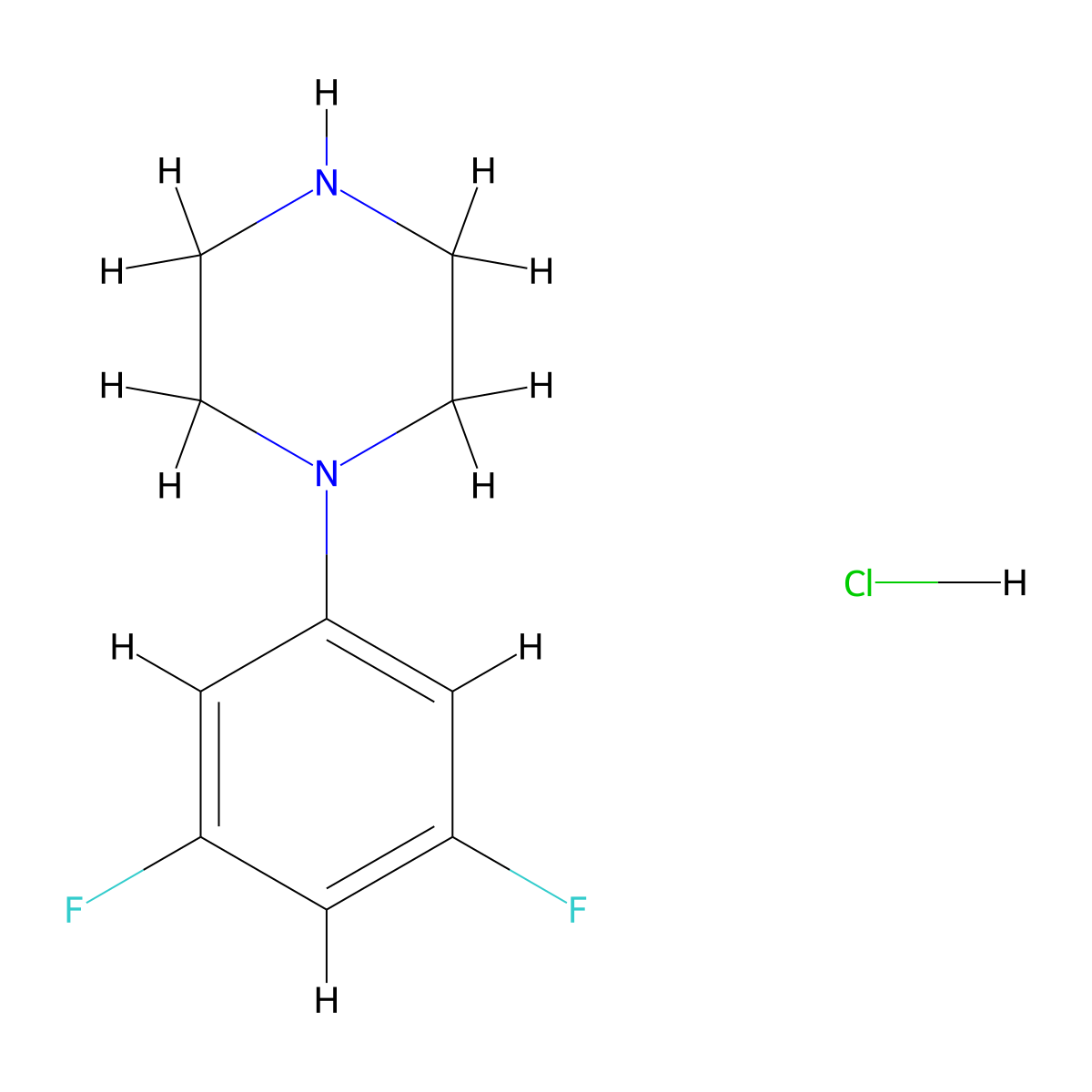 1-(3,5-Difluorophenyl)piperazine hydrochloride molecular structure, CAS 210992-98-6