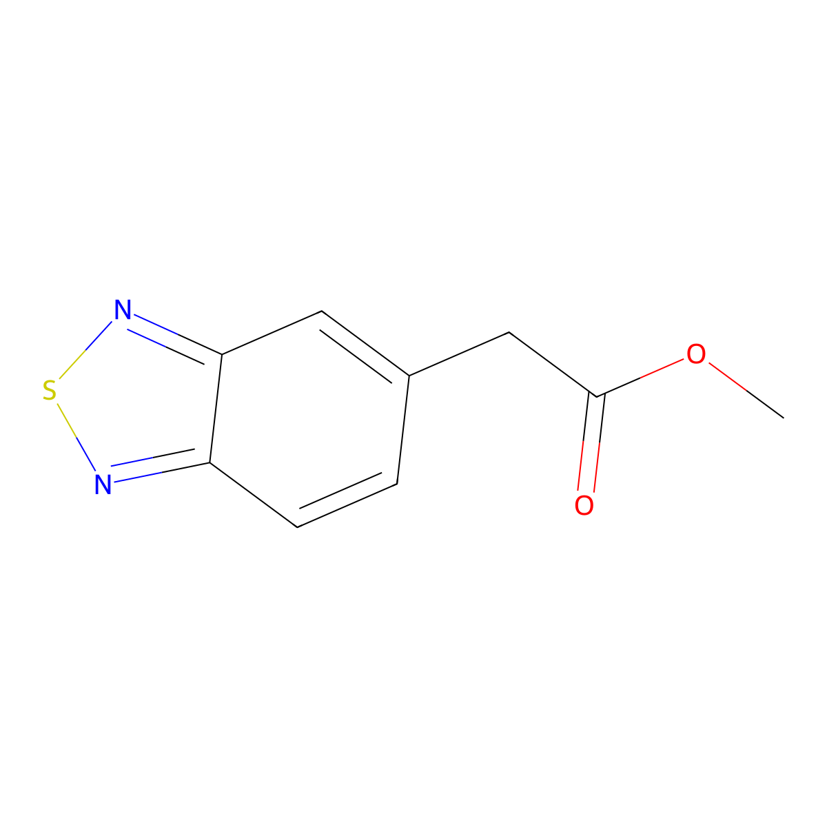 Methyl 2-(benzo[c][1,2,5]thiadiazol-5-yl)acetate molecular structure, CAS 2109942-59-6