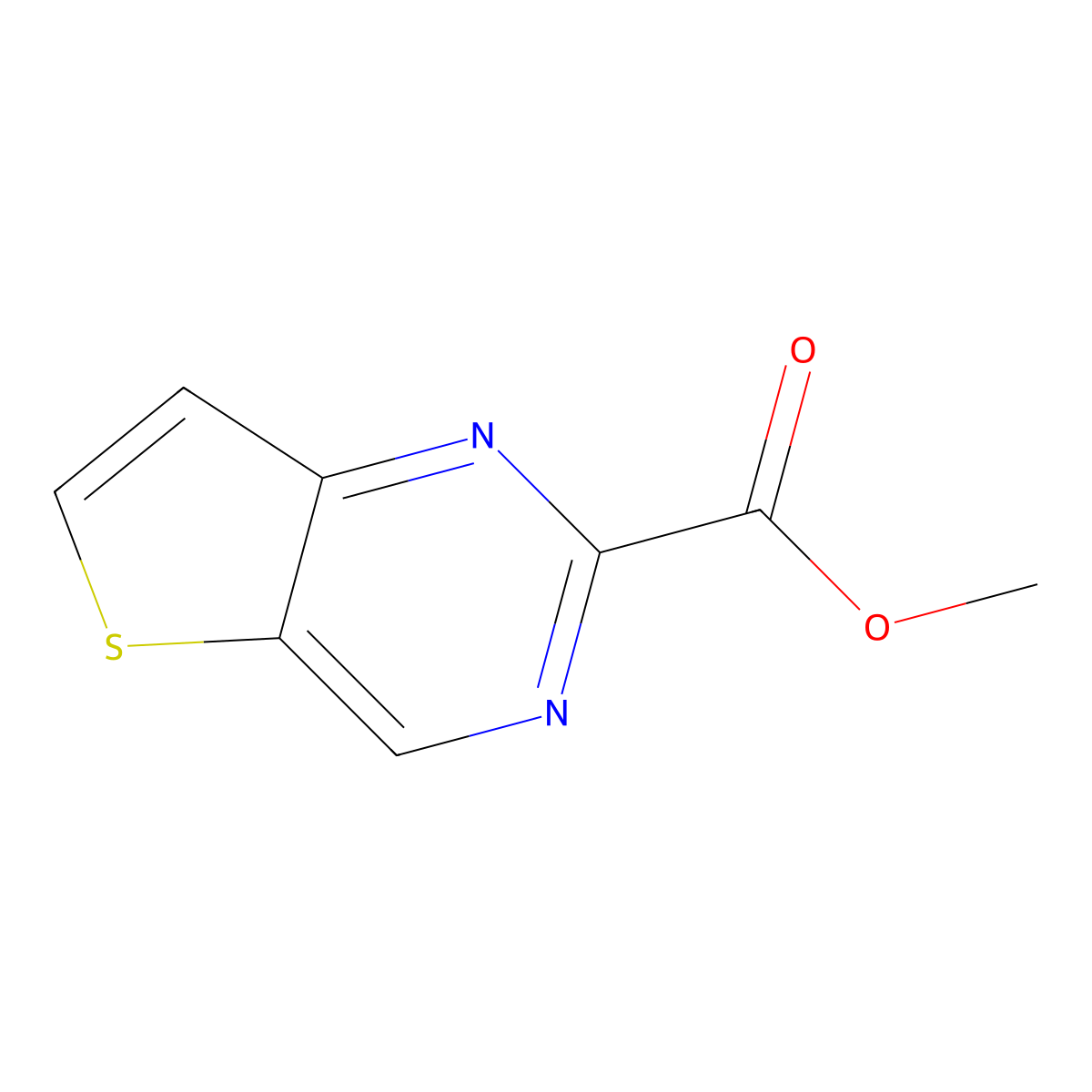 Methyl thieno[3,2-d]pyrimidine-2-carboxylate molecular structure, CAS 2109985-21-7