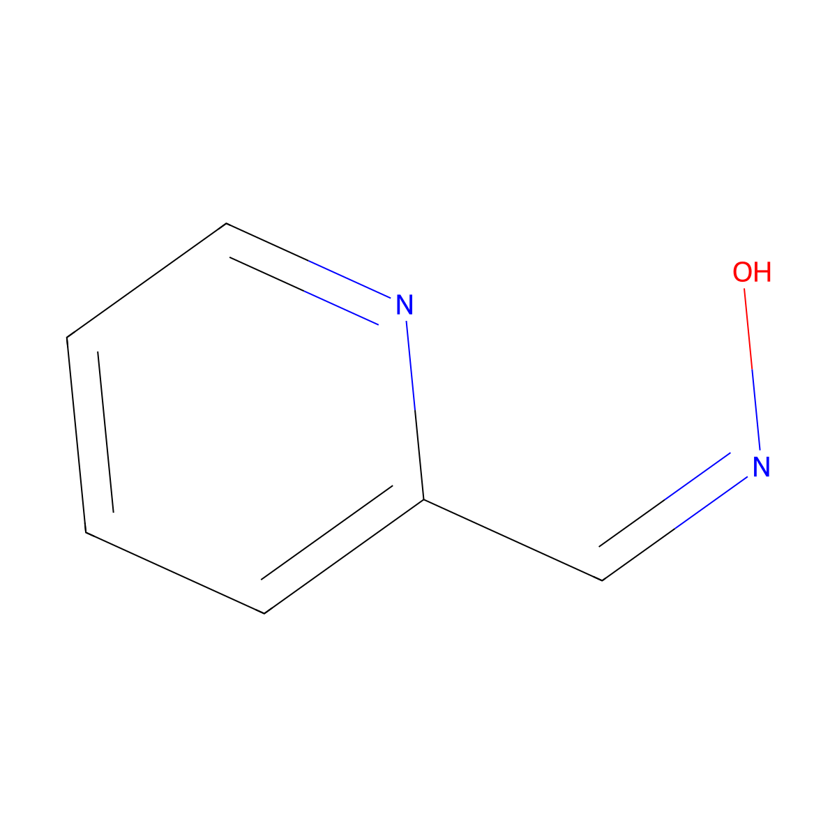 Pyridine-2-aldoxime, (Z)- molecular structure, CAS 2110-14-7