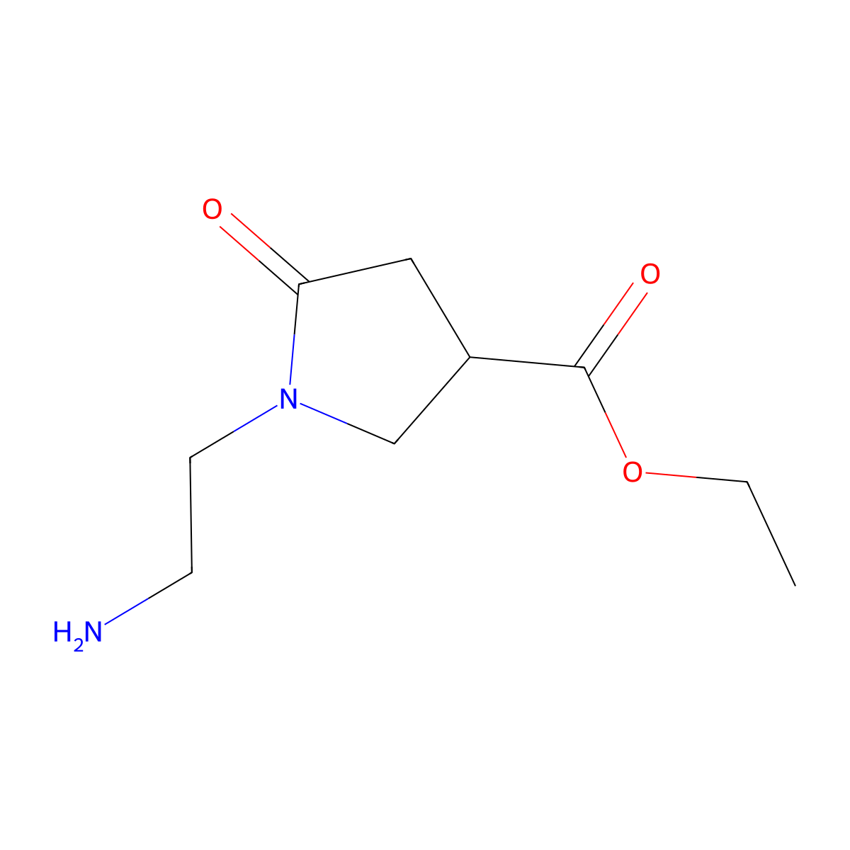 Ethyl 1-(2-aminoethyl)-5-oxopyrrolidine-3-carboxylate molecular structure, CAS 2110038-32-7