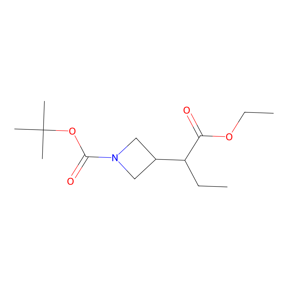 Tert-butyl 3-(1-ethoxy-1-oxobutan-2-yl)azetidine-1-carboxylate molecular structure, CAS 2110051-13-1