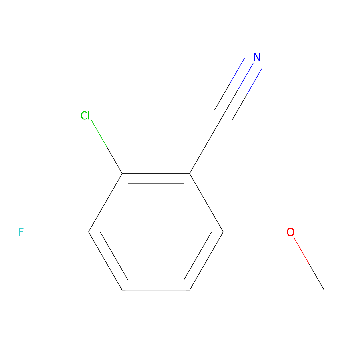 2-Chloro-3-fluoro-6-methoxybenZonitrile molecular structure, CAS 2110065-39-7