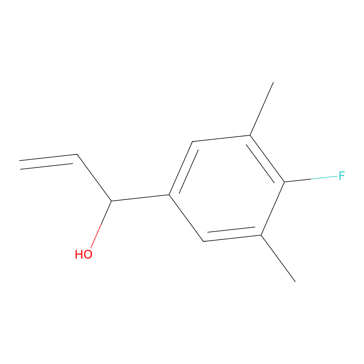 alpha-Ethenyl-4-fluoro-3,5-dimethylbenZenemethanol molecular structure, CAS 2110082-12-5