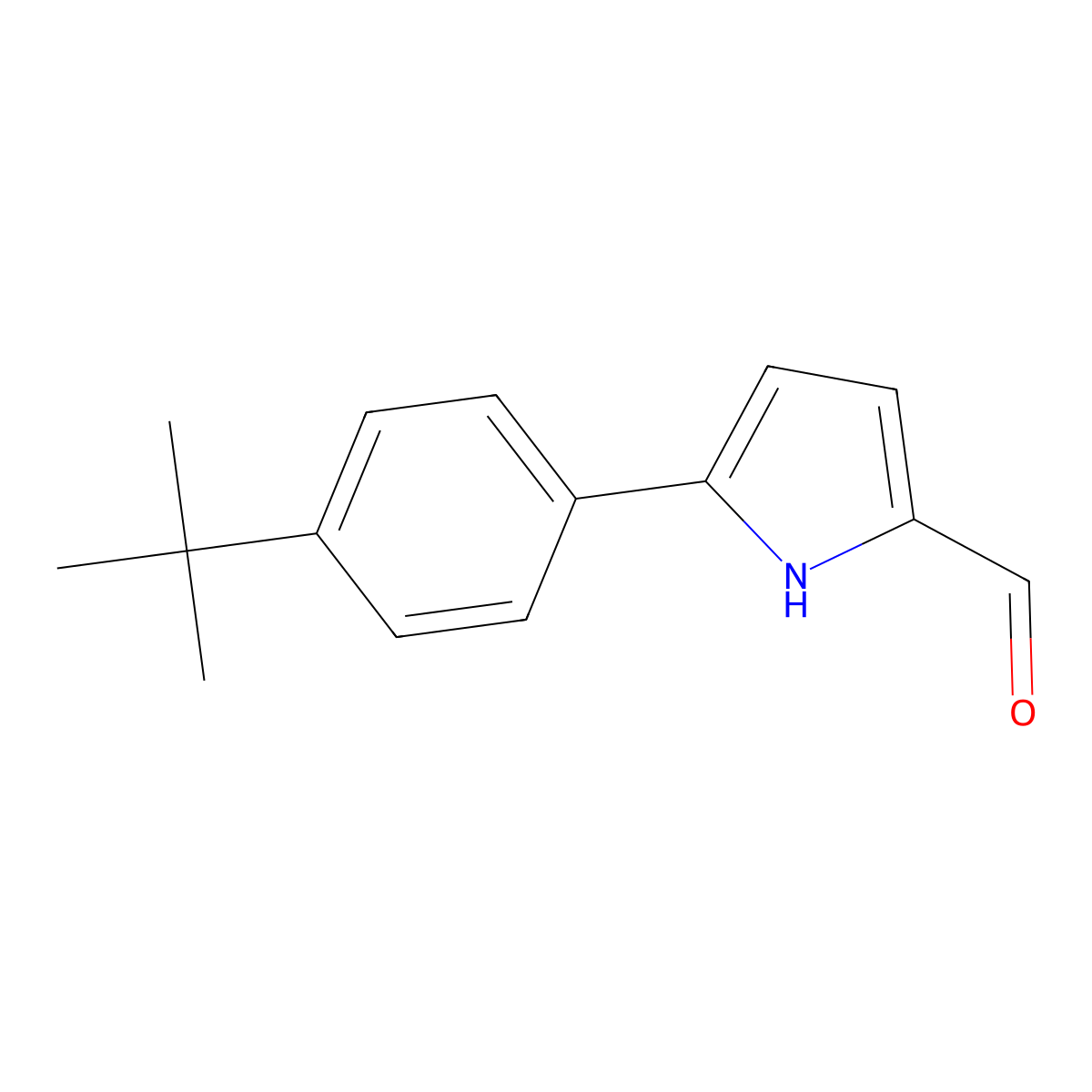 5-(4-tert-butylphenyl)-1H-pyrrole-2-carbaldehyde molecular structure, CAS 2110088-30-5