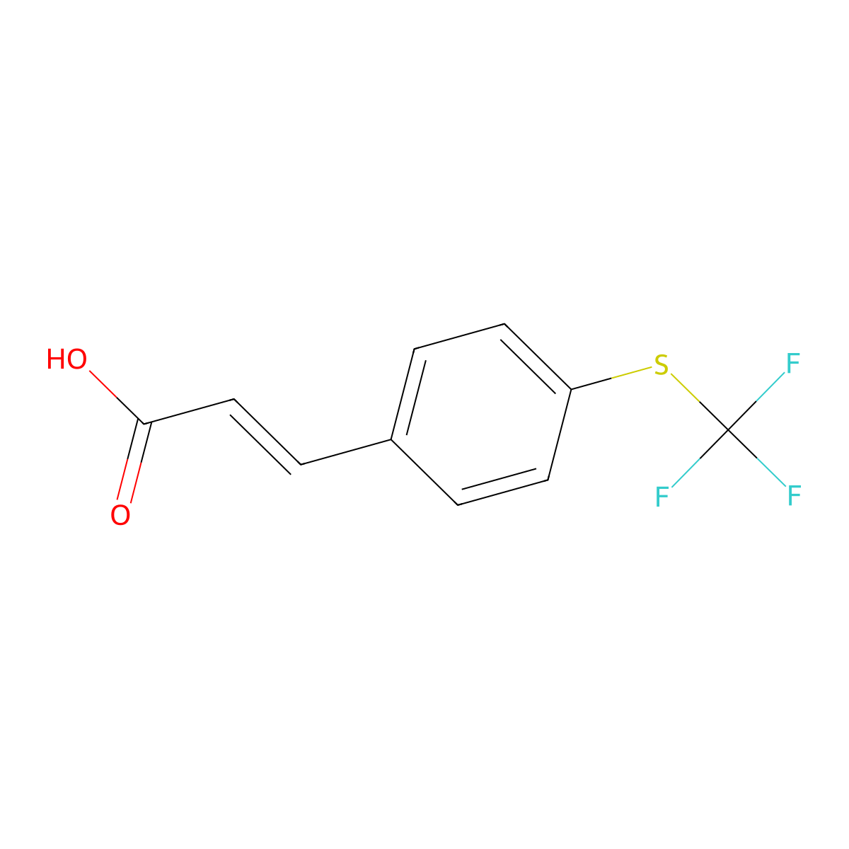 3-{4-[(Trifluoromethyl)thio]phenyl}acrylic acid molecular structure, CAS 21101-67-7