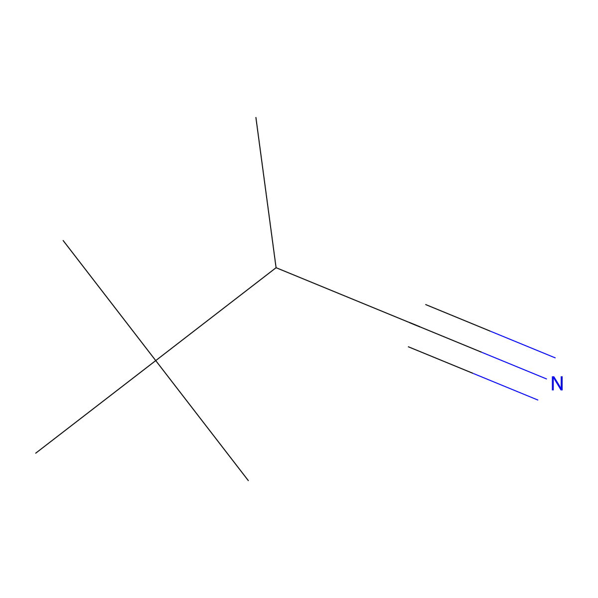 2,3,3-Trimethylbutanenitrile molecular structure, CAS 21101-85-9