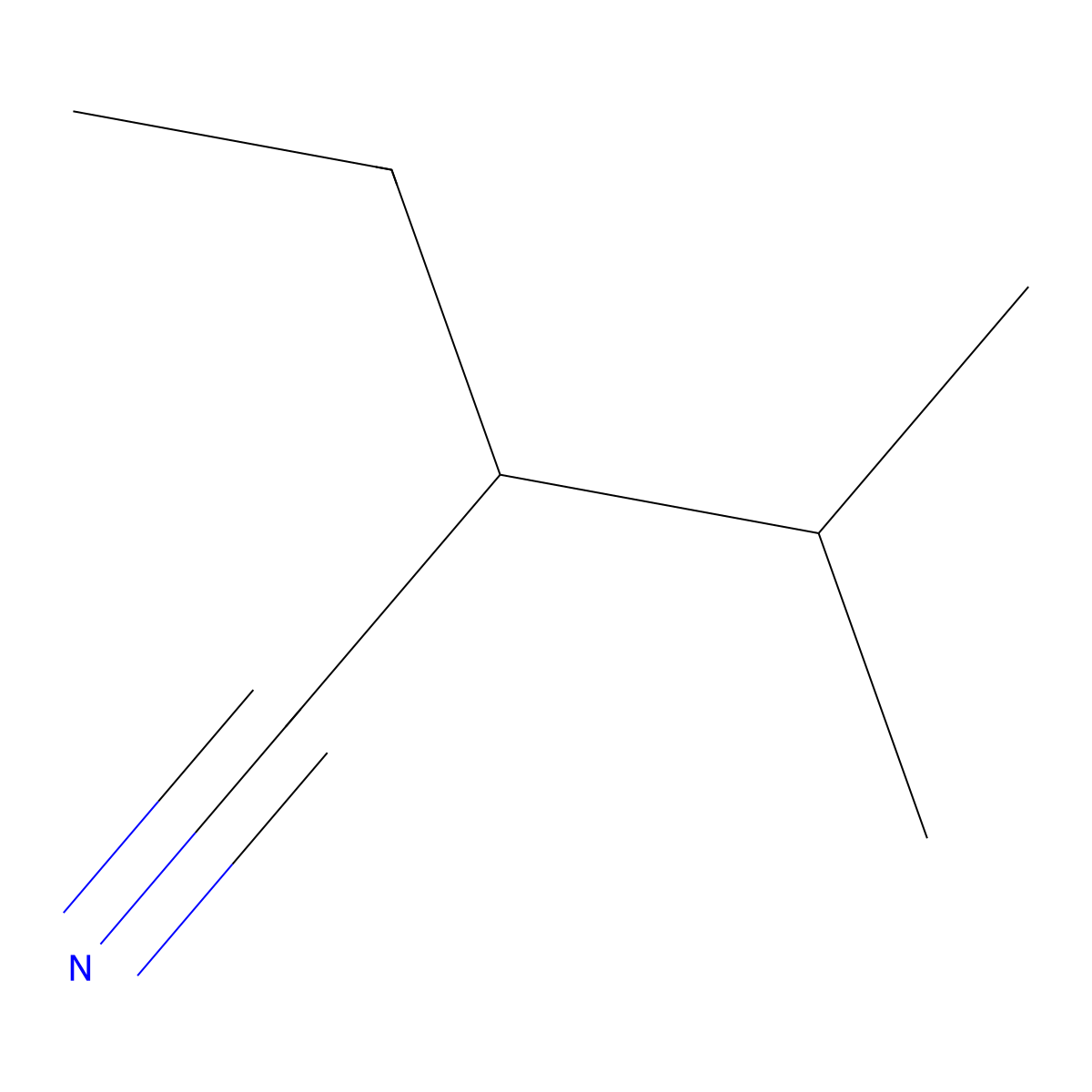 2-Ethyl-3-methylbutanenitrile molecular structure, CAS 21101-87-1