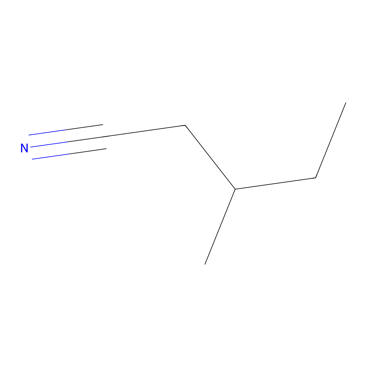 3-Methylpentanenitrile molecular structure, CAS 21101-88-2