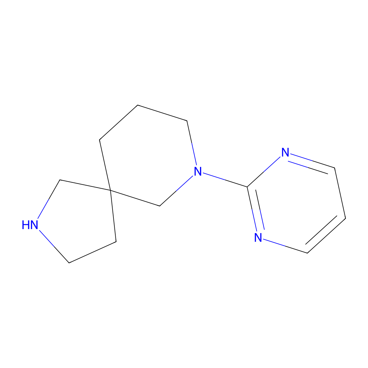 7-(Pyrimidin-2-Yl)-2,7-Diazaspiro[4.5]Decane molecular structure, CAS 2110100-76-8