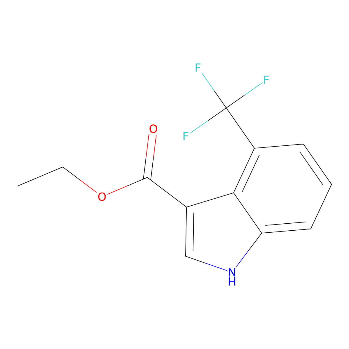 Ethyl 4-(Trifluoromethyl)indole-3-carboxylate molecular structure, CAS 2110104-22-6