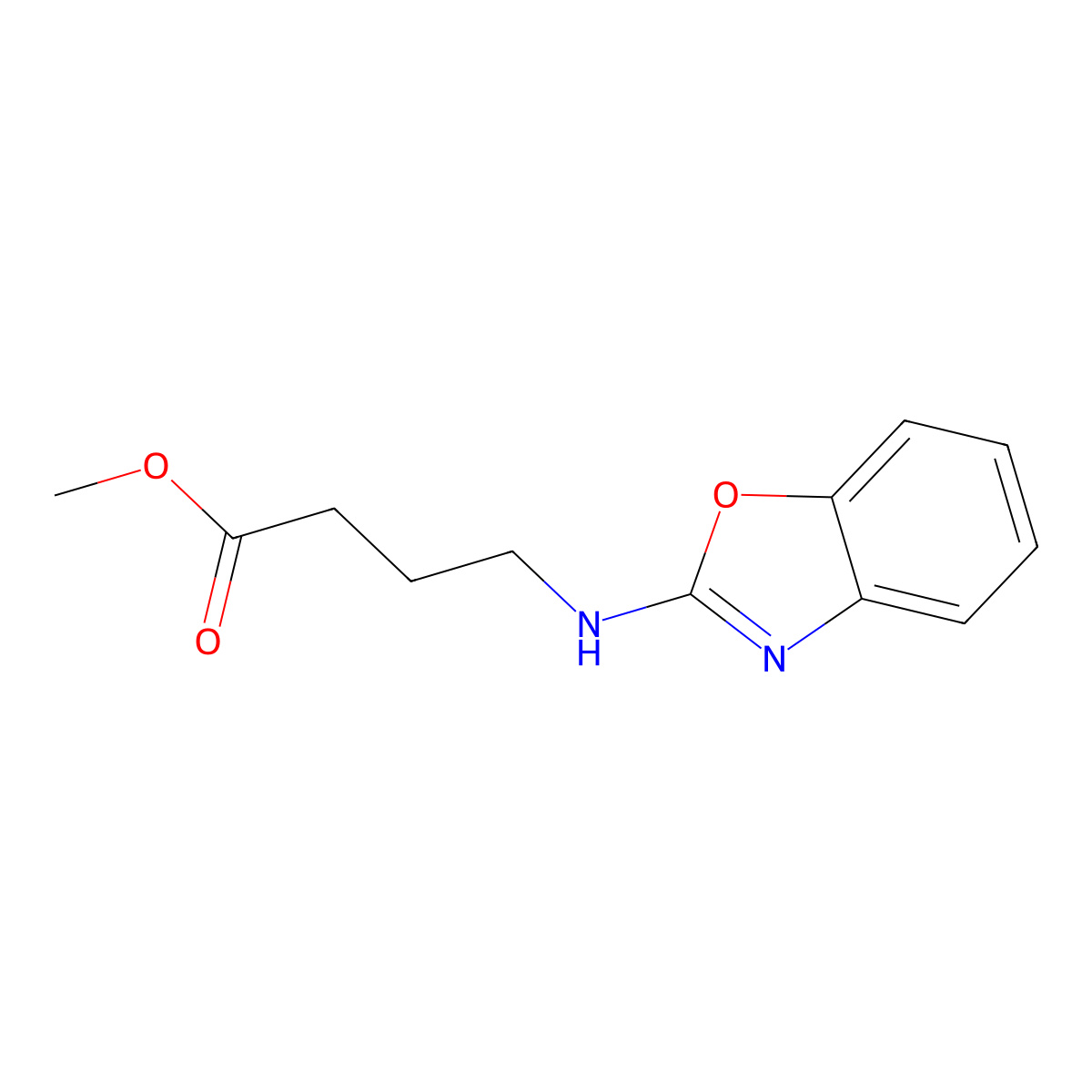 Methyl 4-[(1,3-benzoxazol-2-yl)amino]butanoate molecular structure, CAS 2110110-90-0