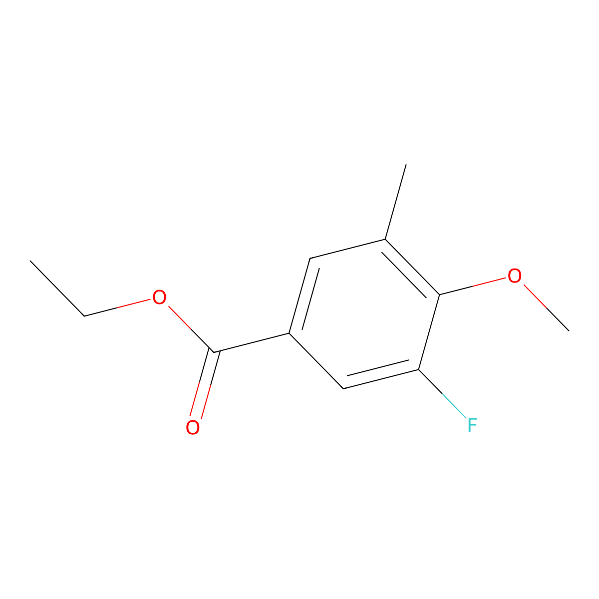 Ethyl 3-fluoro-4-methoxy-5-methylbenzoate molecular structure, CAS 2110186-83-7