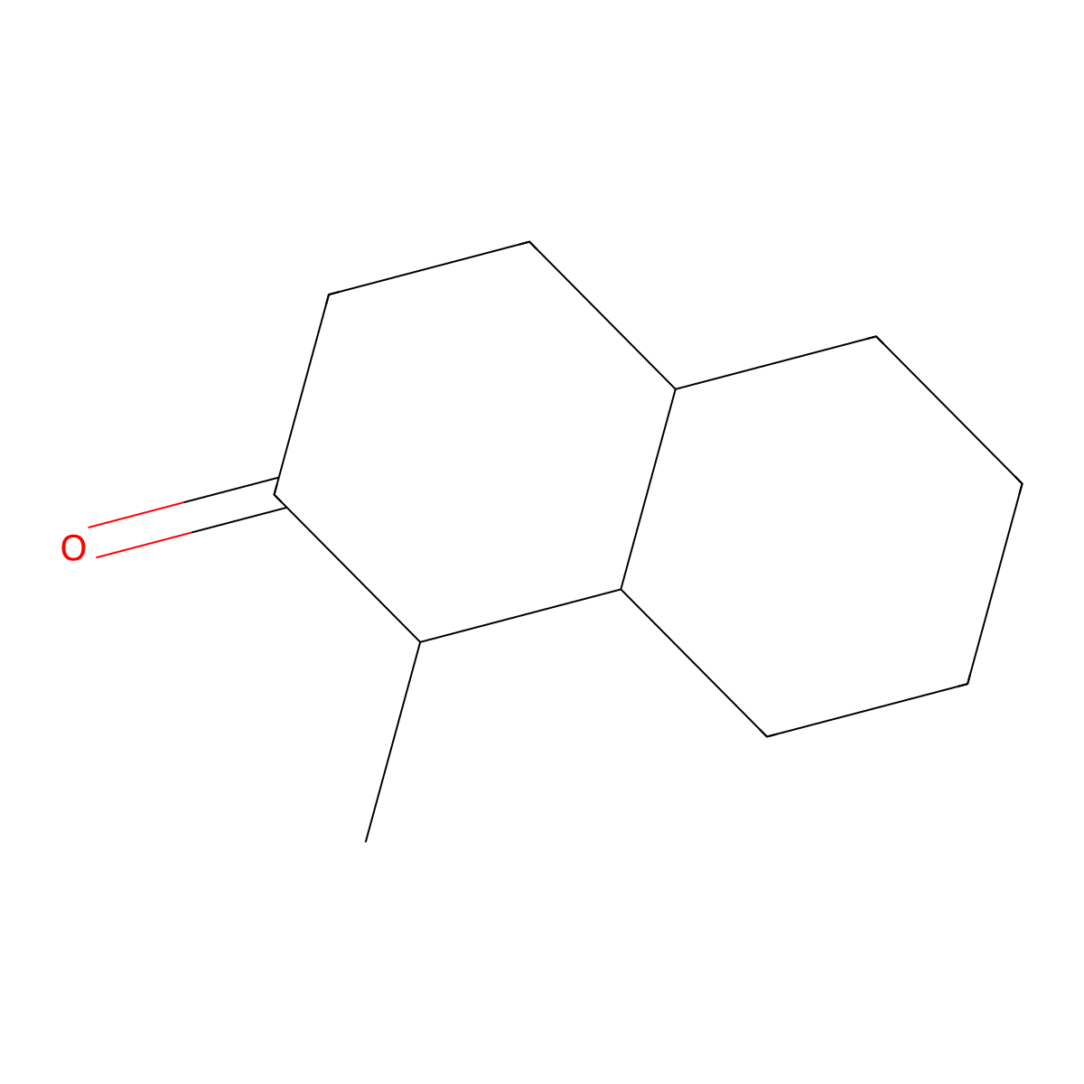 2(1H)-Naphthalenone, octahydro-1-methyl-, (1alpha,4abeta,8aalpha)- molecular structure, CAS 21102-88-5