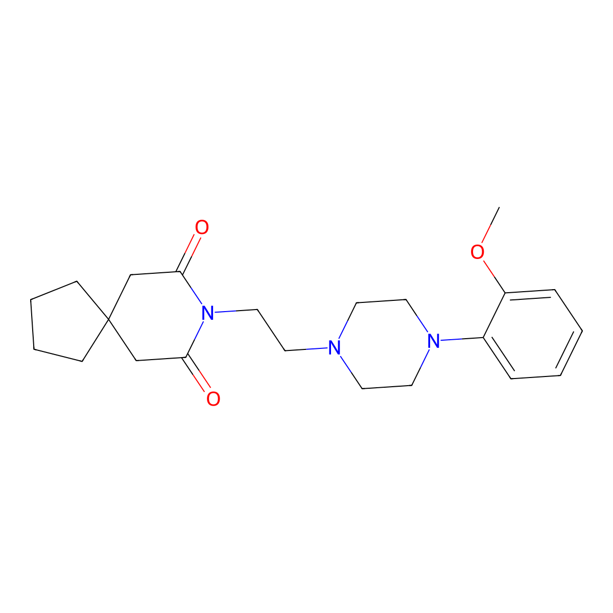 8-(2-(4-(2-Methoxyphenyl)-1-piperazinyl)ethyl)-8-azaspiro(4.5)decane-7,9-dione molecular structure, CAS 21102-94-3