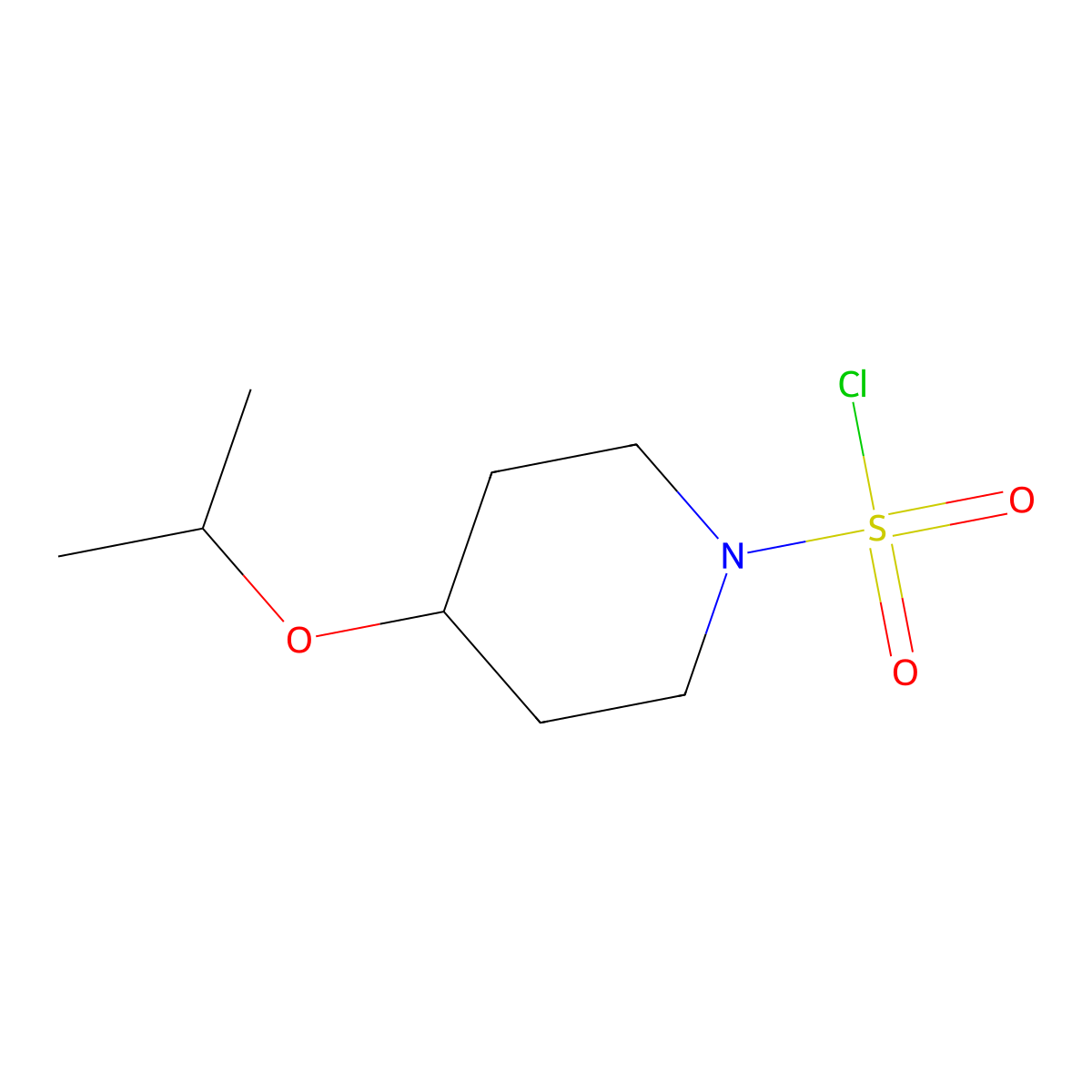 4-(Propan-2-yloxy)piperidine-1-sulfonyl chloride molecular structure, CAS 2110211-42-0