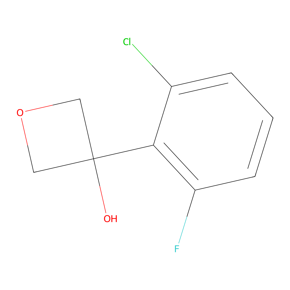 3-(2-Chloro-6-fluorophenyl)-3-oxetanol molecular structure, CAS 2110261-15-7
