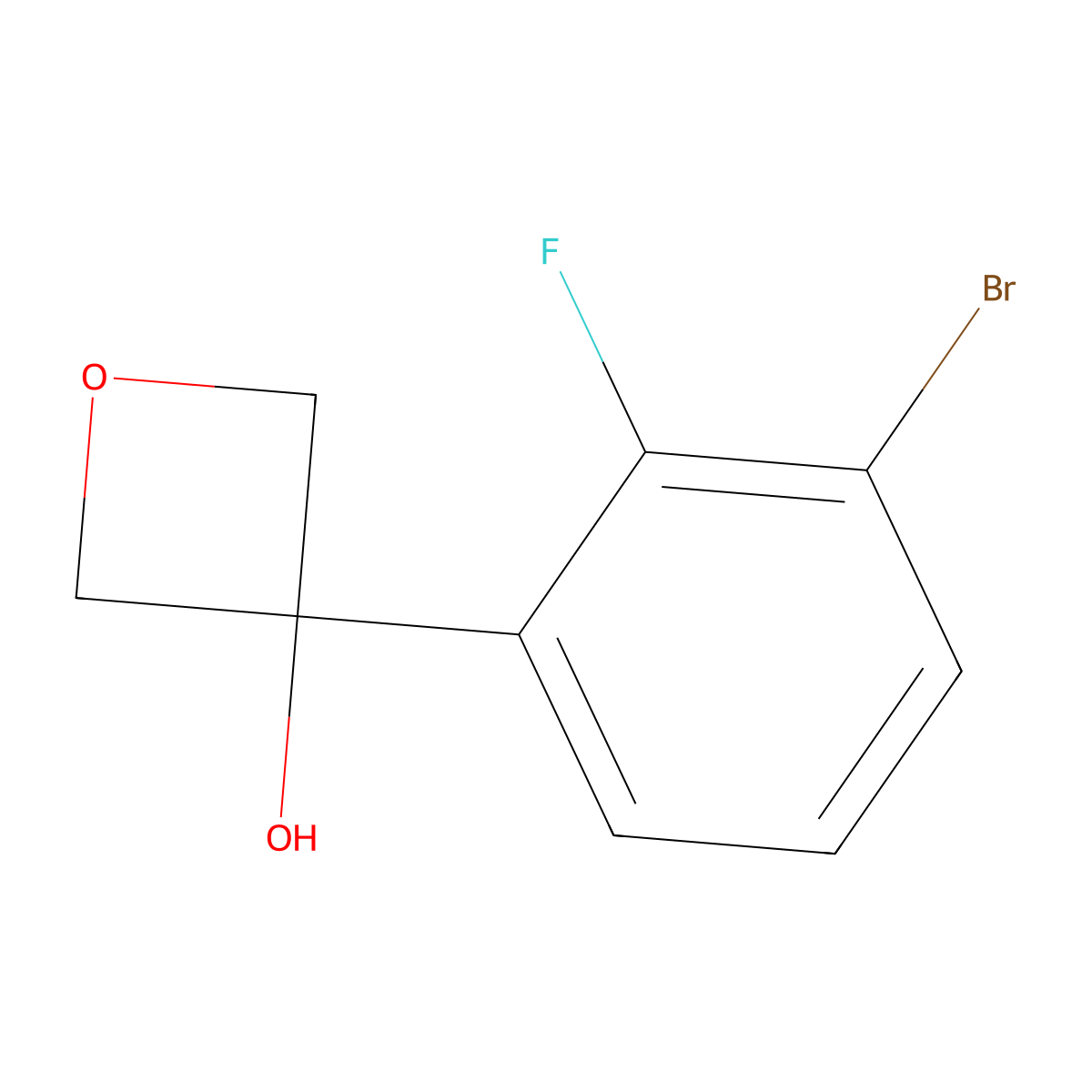 3-(3-Bromo-2-fluorophenyl)-3-oxetanol molecular structure, CAS 2110287-49-3