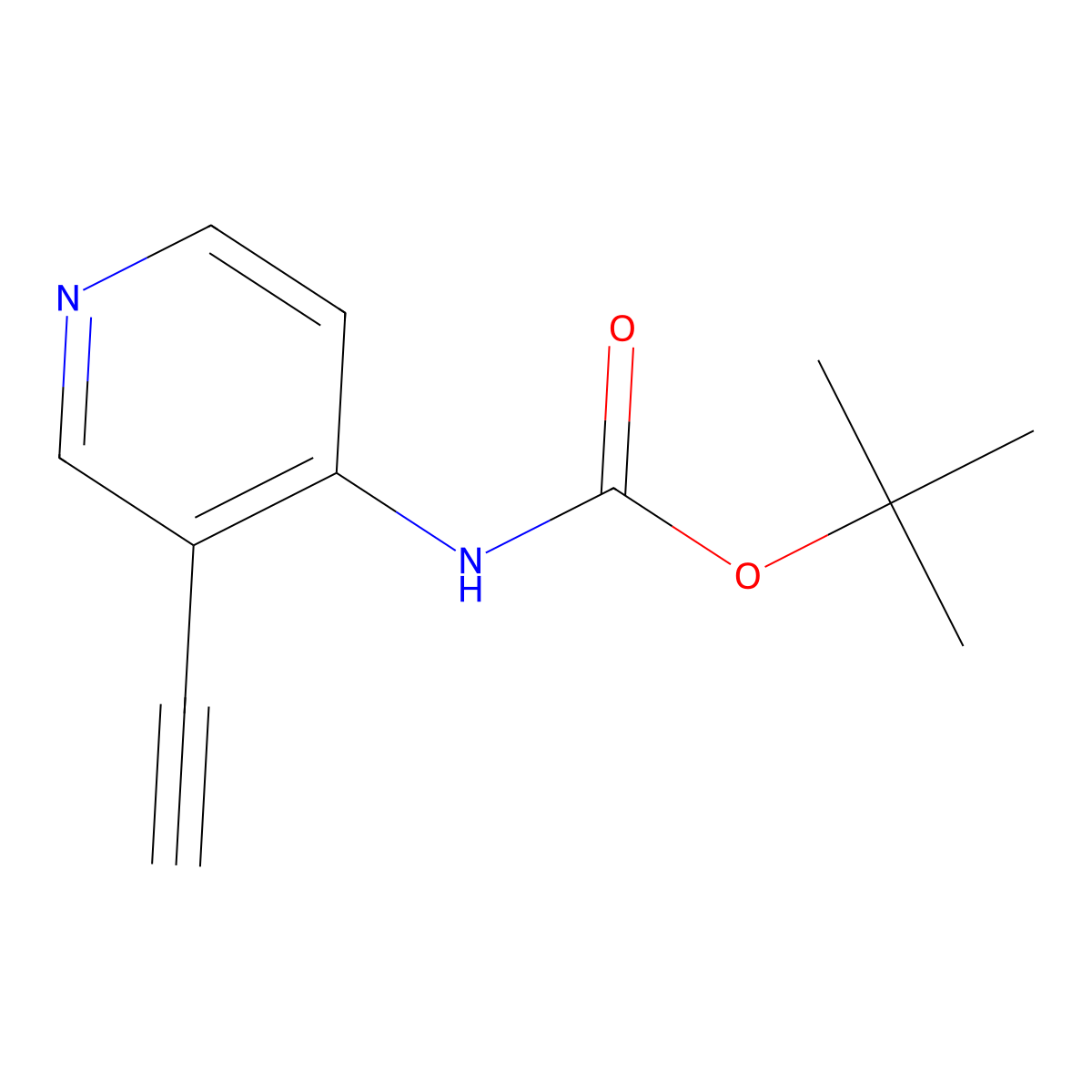 tert-Butyl (3-ethynylpyridin-4-yl)carbamate molecular structure, CAS 211029-69-5