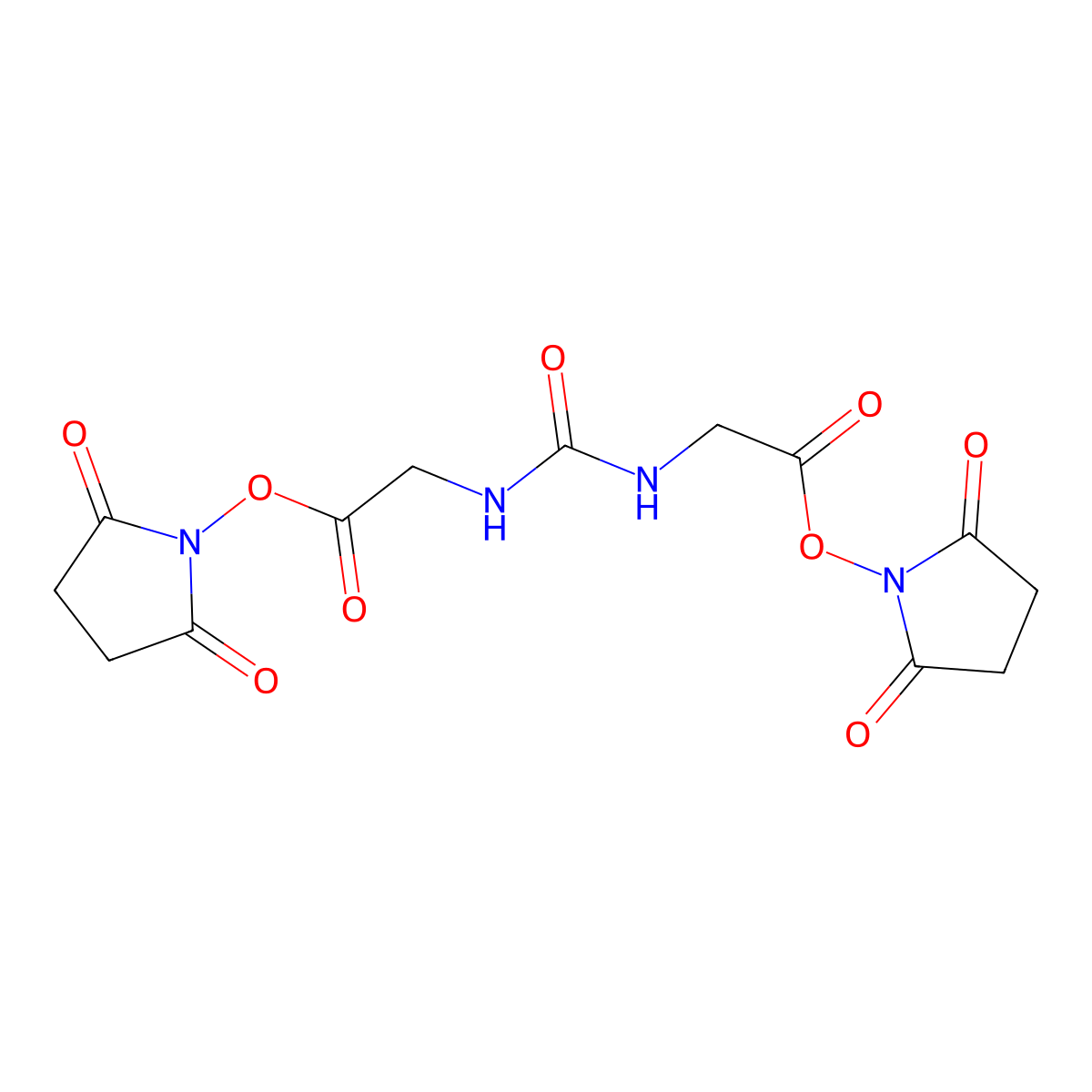 Bis(2,5-dioxopyrrolidin-1-yl) 2,2-(carbonylbis(azanediyl))diacetate molecular structure, CAS 211029-82-2