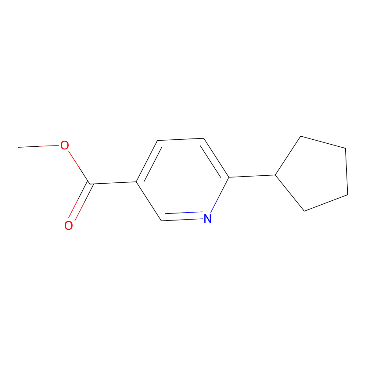 Methyl 6-cyclopentylpyridine-3-carboxylate molecular structure, CAS 2110298-10-5