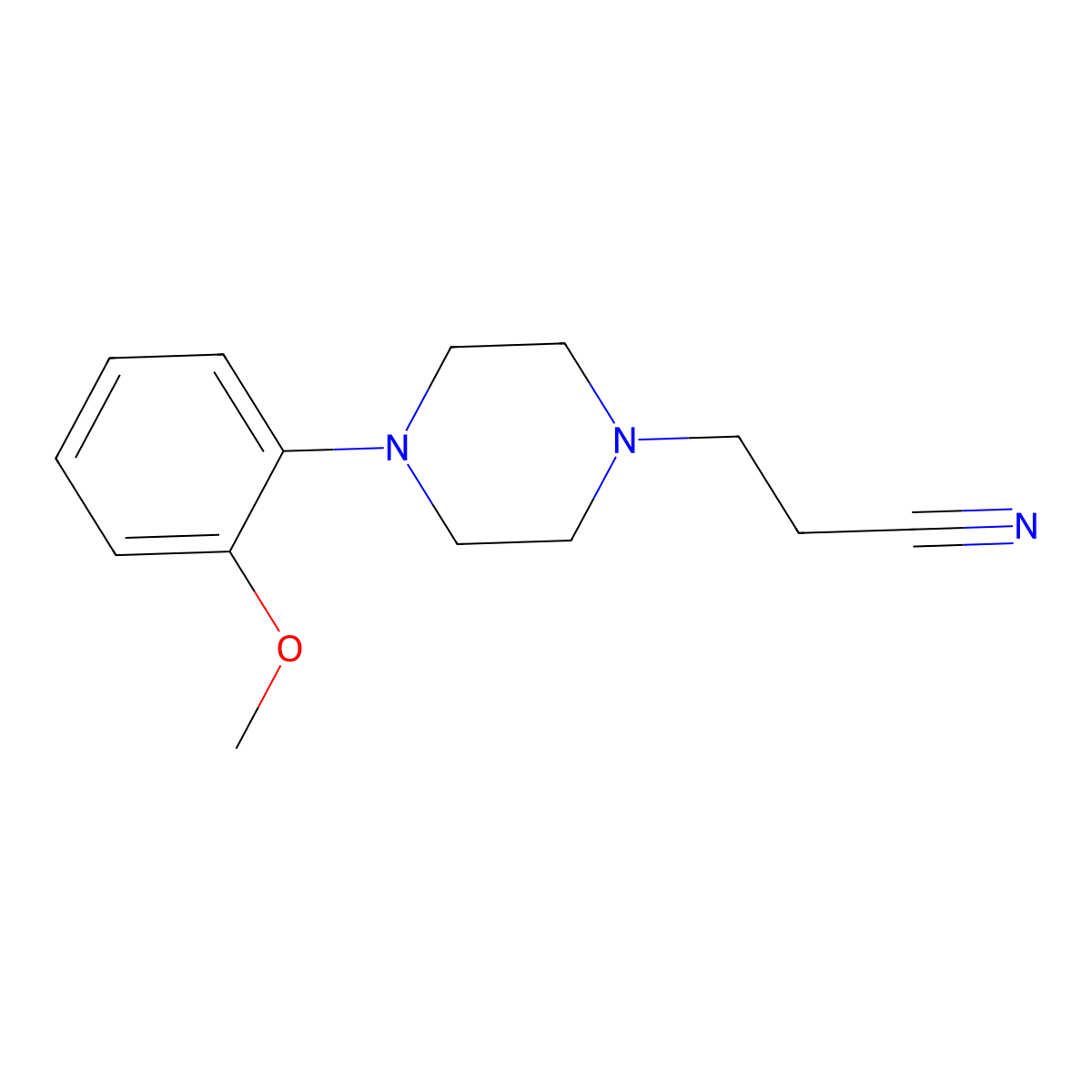 3-[4-(2-Methoxyphenyl)piperazin-1-yl]propanenitrile molecular structure, CAS 21103-25-3