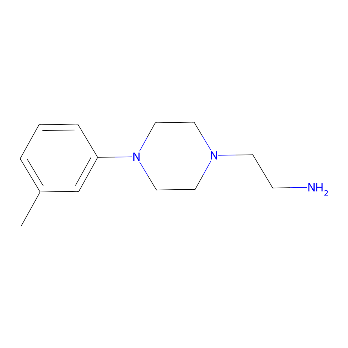2-[4-(3-Methylphenyl)piperazin-1-yl]ethanamine molecular structure, CAS 21103-27-5
