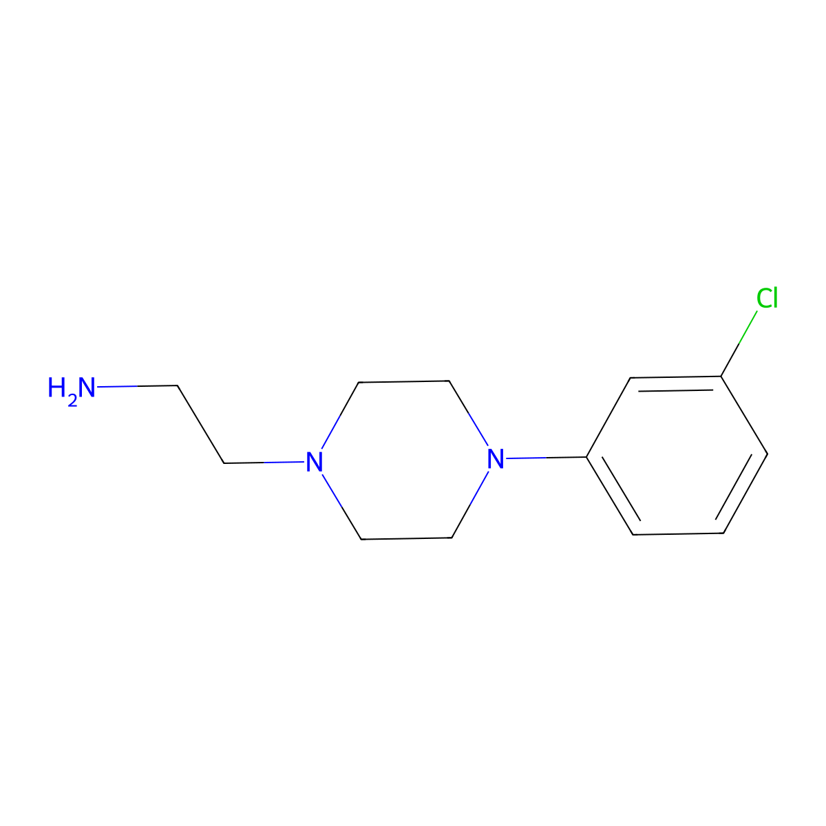 2-(4-(3-Chlorophenyl)piperazin-1-yl)ethan-1-amine molecular structure, CAS 21103-30-0