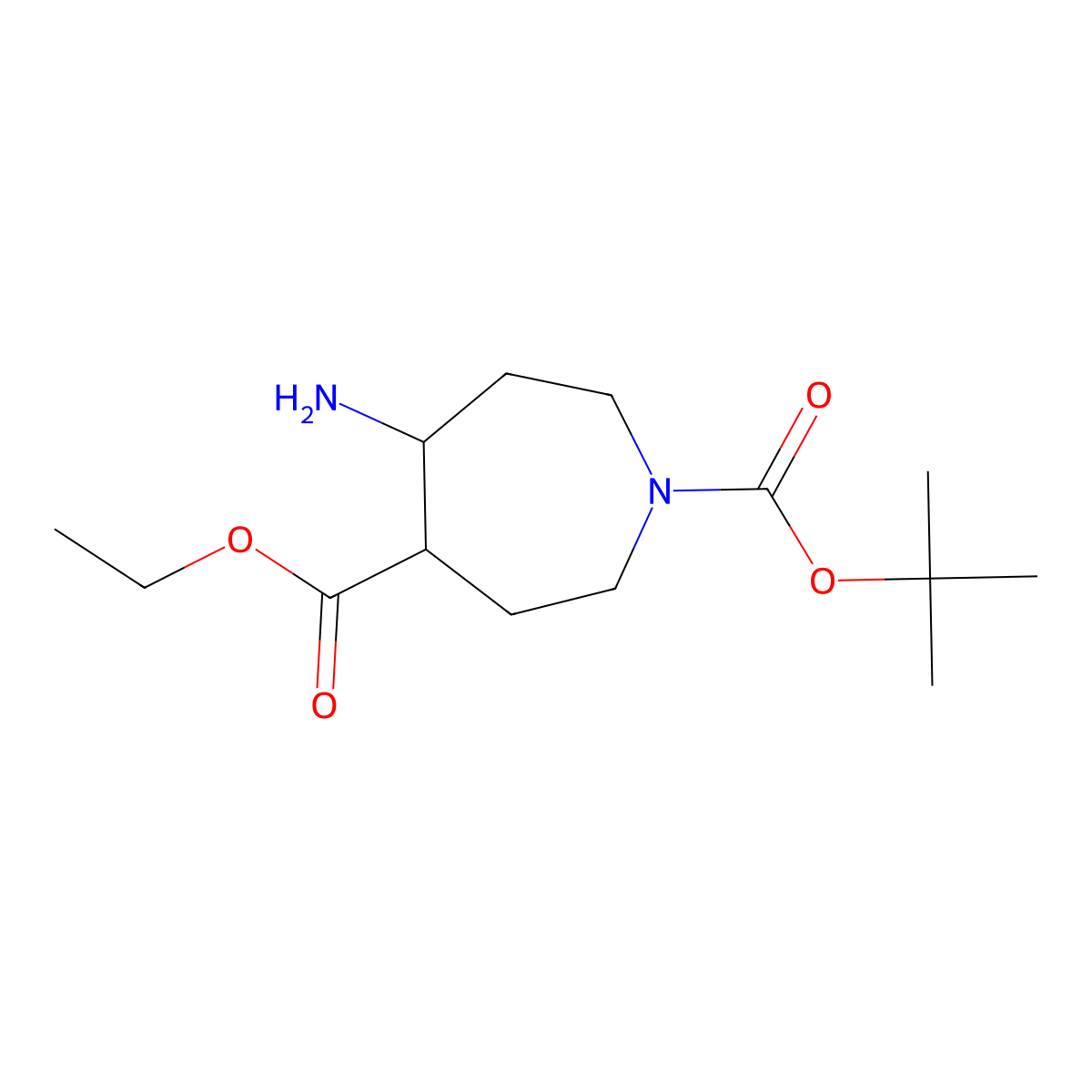 1-Tert-butyl 4-ethyl 5-aminoazepane-1,4-dicarboxylate molecular structure, CAS 2110346-68-2