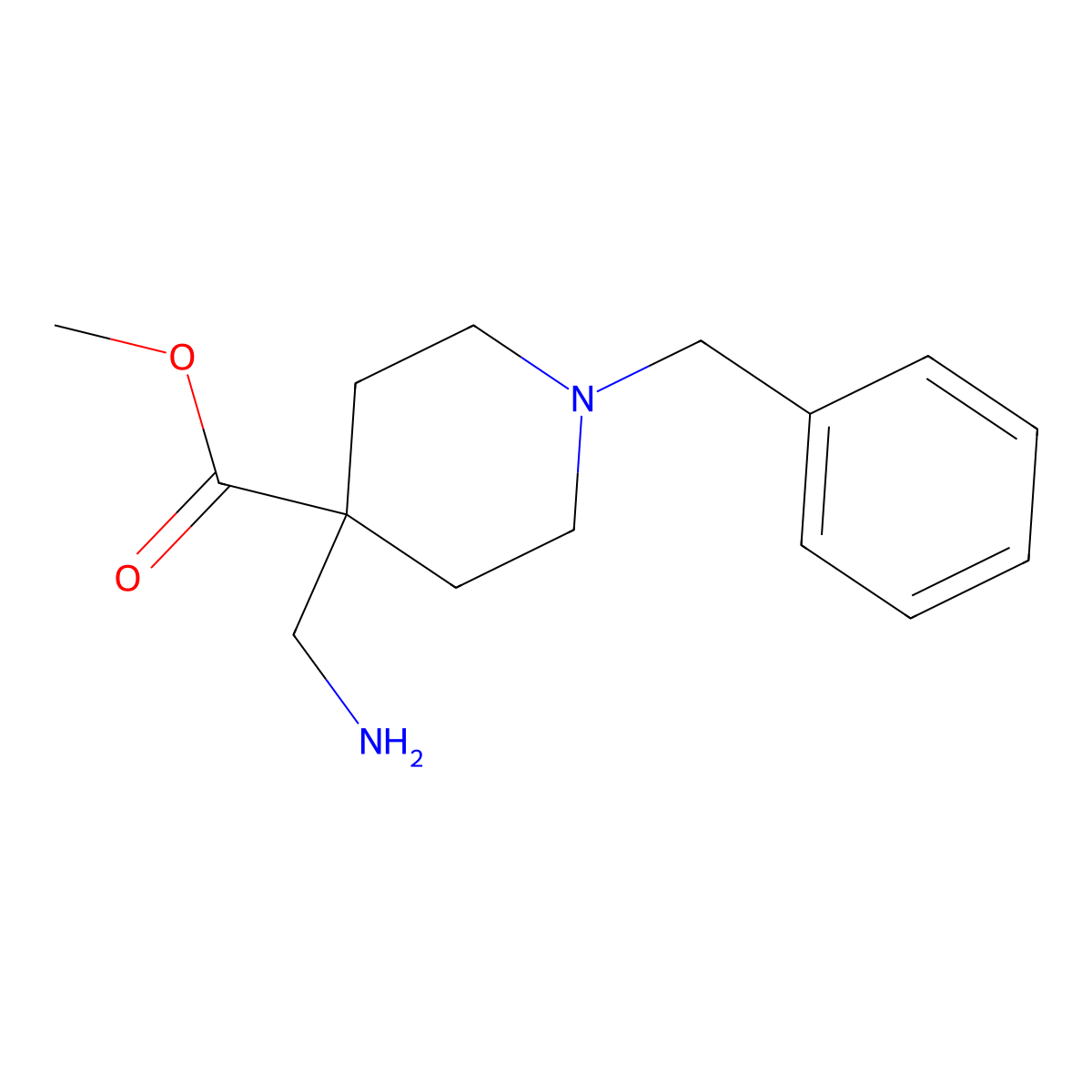 Methyl 4-(aminomethyl)-1-benzylpiperidine-4-carboxylate molecular structure, CAS 2110358-57-9