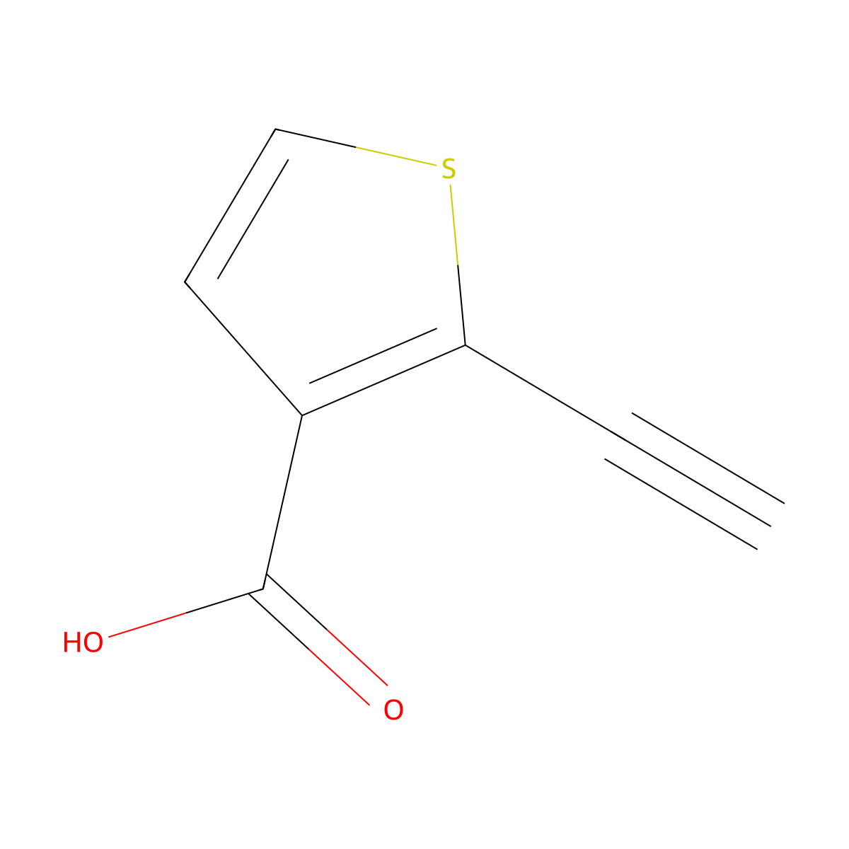 2-Ethynylthiophene-3-carboxylic acid molecular structure, CAS 2110383-77-0