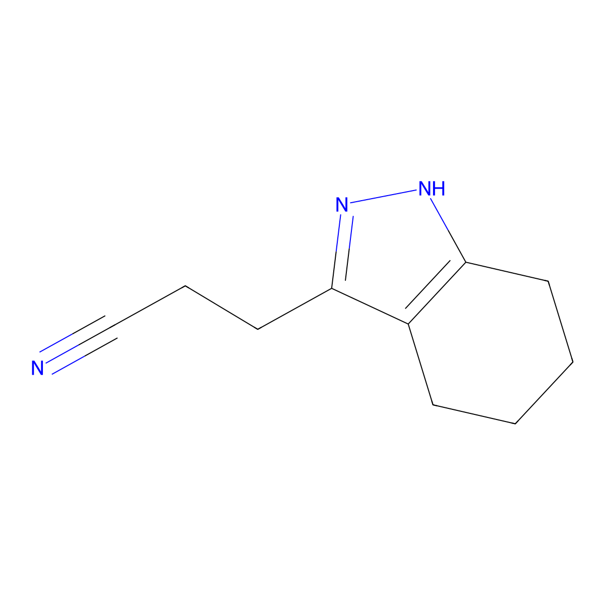 3-(4,5,6,7-Tetrahydro-1H-indazol-3-yl)propanenitrile molecular structure, CAS 2110396-73-9