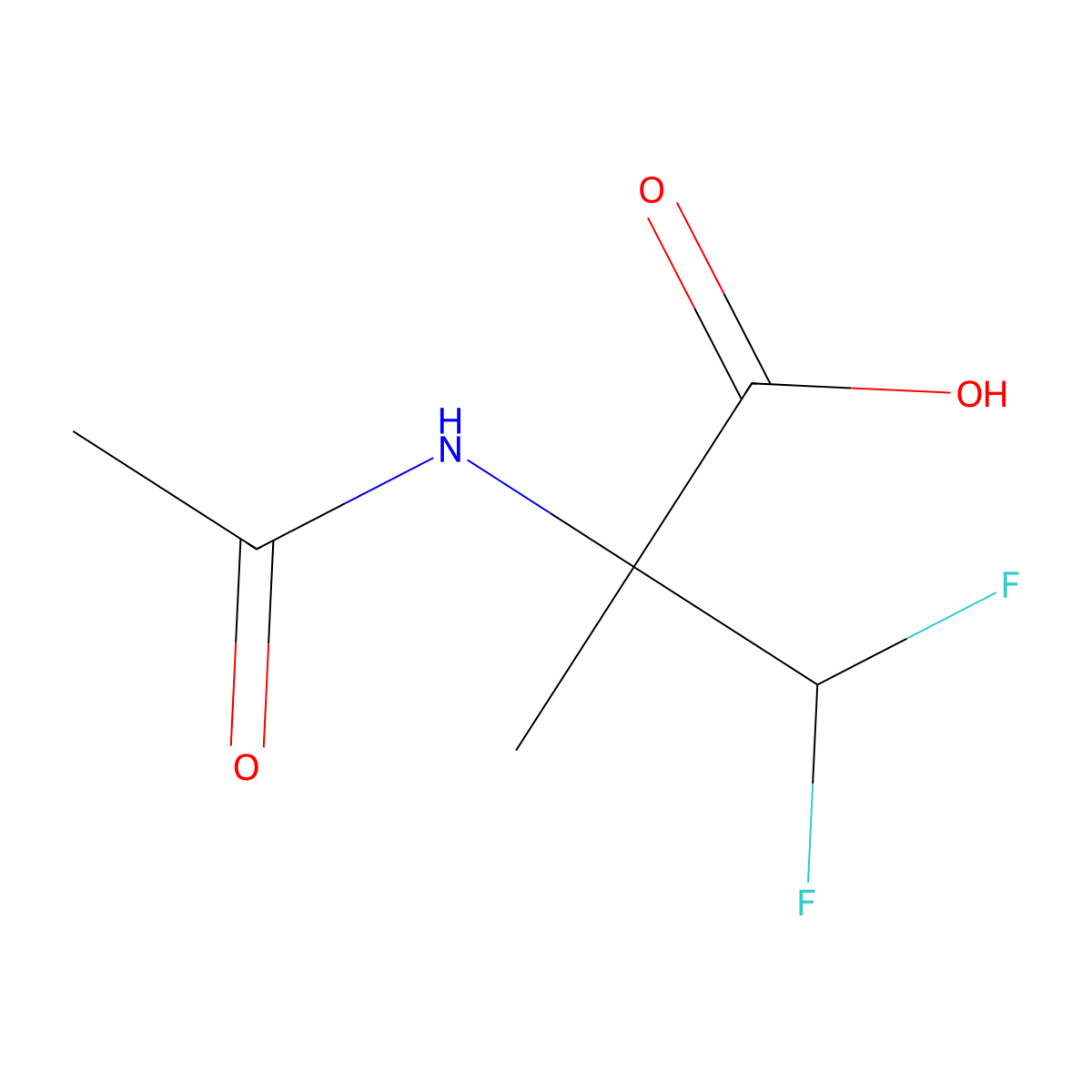 2-Acetamido-3,3-difluoro-2-methylpropanoic acid molecular structure, CAS 2110401-27-7