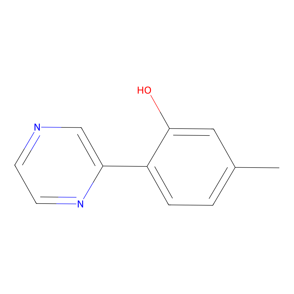 5-methyl-2-(2-pyrazinyl)Phenol molecular structure, CAS 2110439-80-8