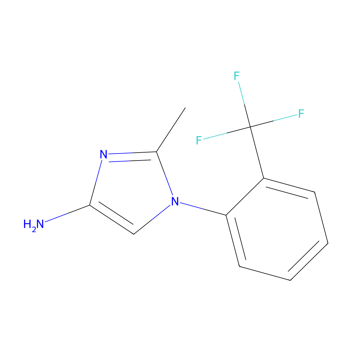 2-methyl-1-(2-(trifluoromethyl)phenyl)-1H-imidazol-4-amine molecular structure, CAS 2110442-18-5