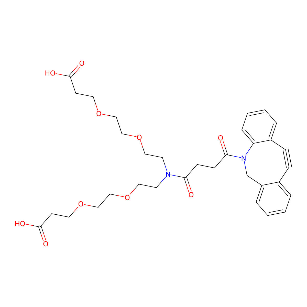 N-DBCO-N-bis(PEG2-acid) molecular structure, CAS 2110449-00-6