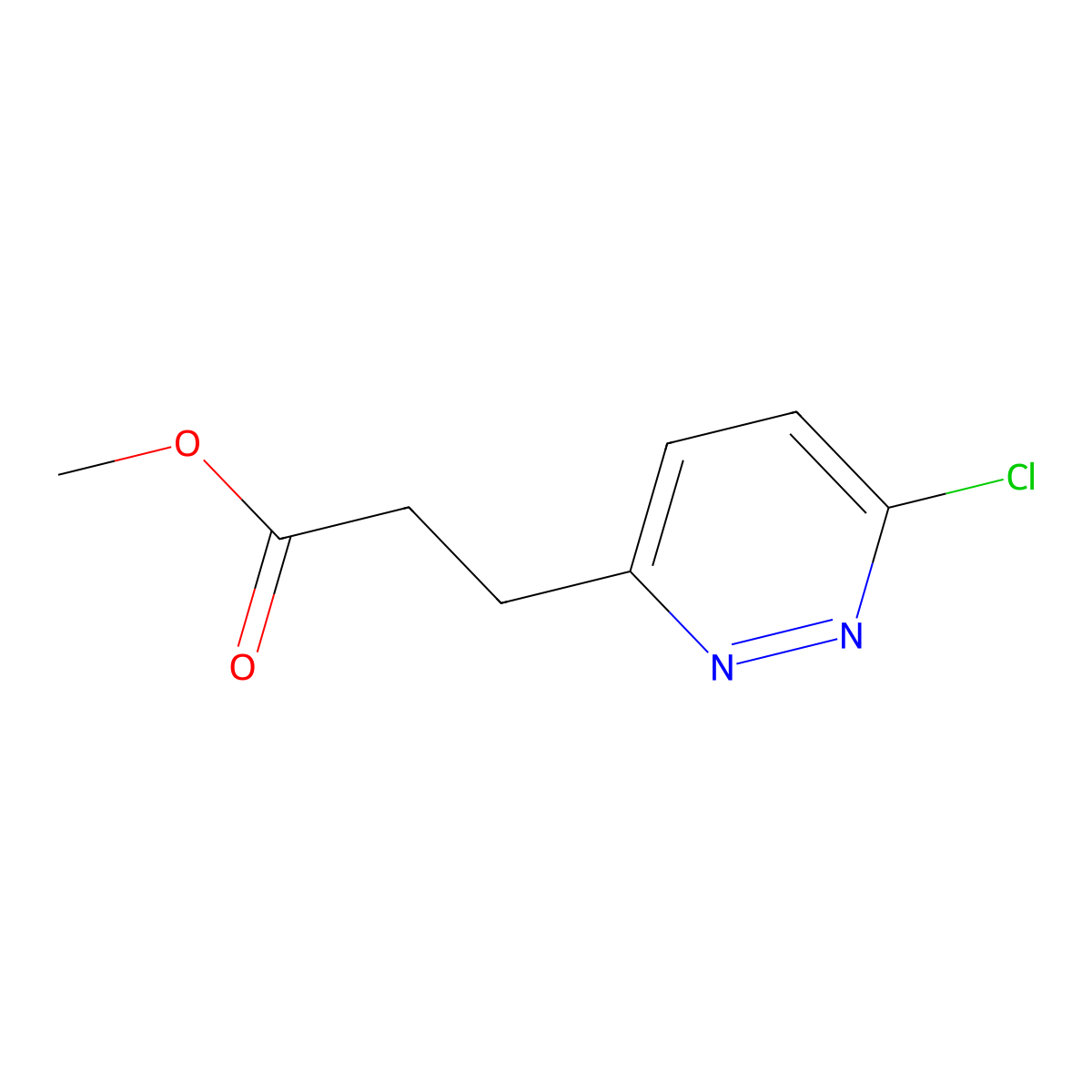 Methyl 3-(6-chloropyridazin-3-yl)propanoate molecular structure, CAS 2110453-36-4
