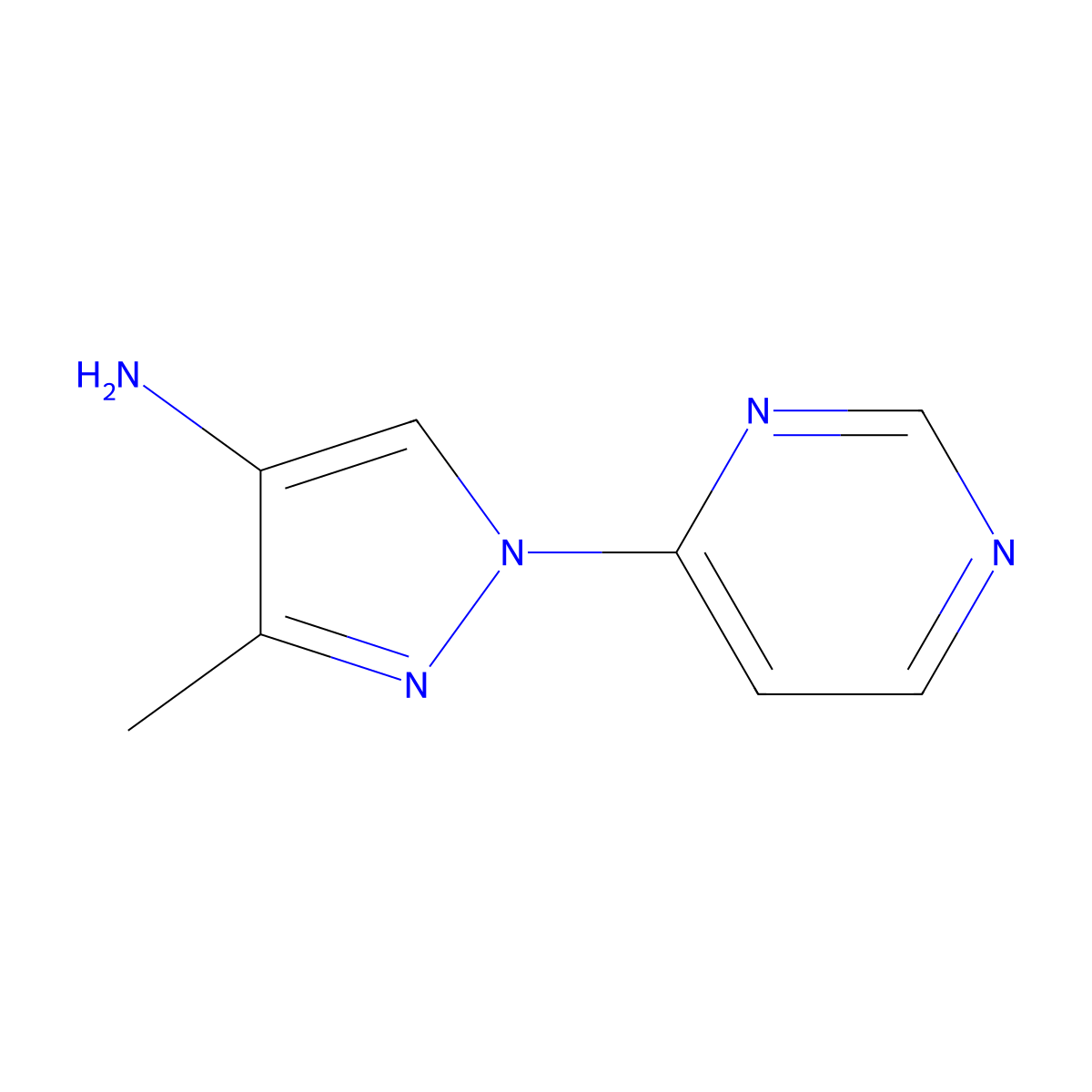 3-methyl-1-(pyrimidin-4-yl)-1H-pyrazol-4-amine molecular structure, CAS 2110468-39-6