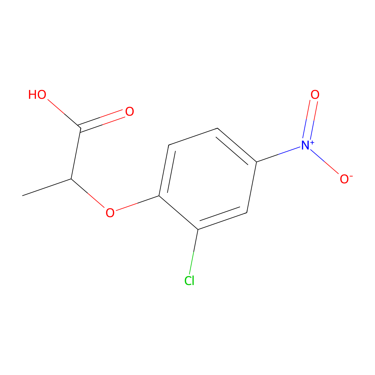 2-(2-Chloro-4-nitrophenoxy)propanoic acid molecular structure, CAS 21105-10-2