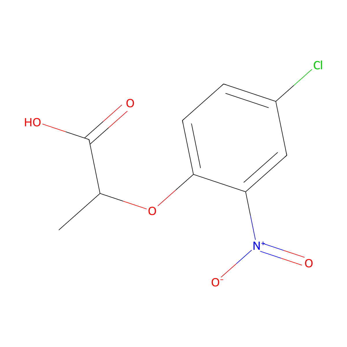 2-(4-Chloro-2-nitrophenoxy)propanoic acid molecular structure, CAS 21105-13-5