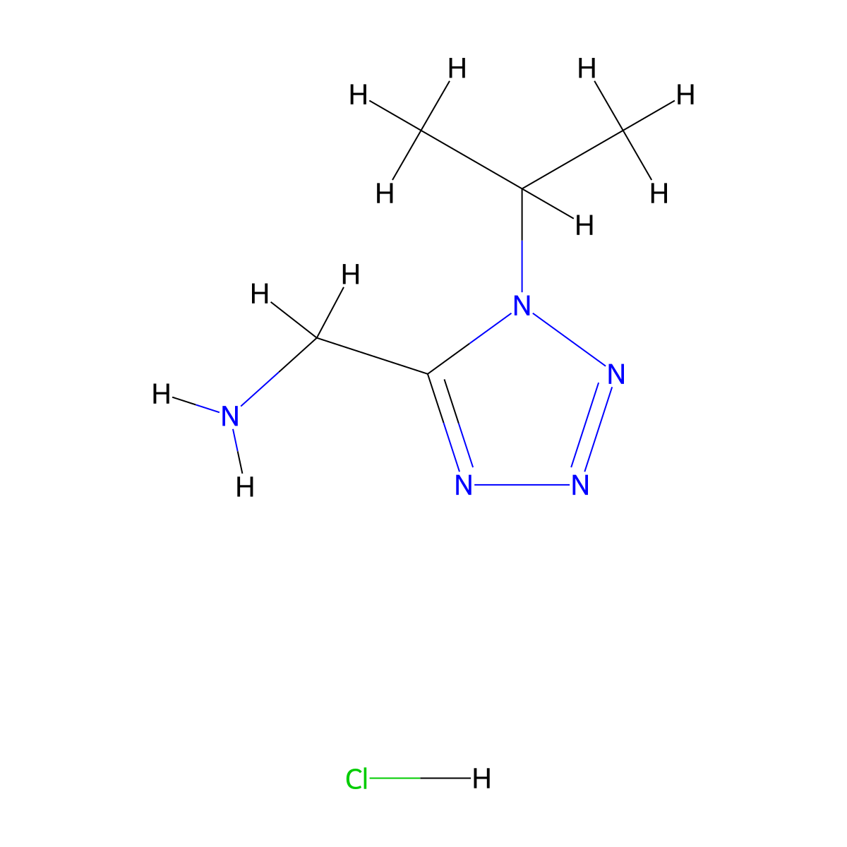 [1-(propan-2-yl)-1H-1,2,3,4-tetrazol-5-yl]methanamine hydrochloride molecular structure, CAS 2110550-62-2