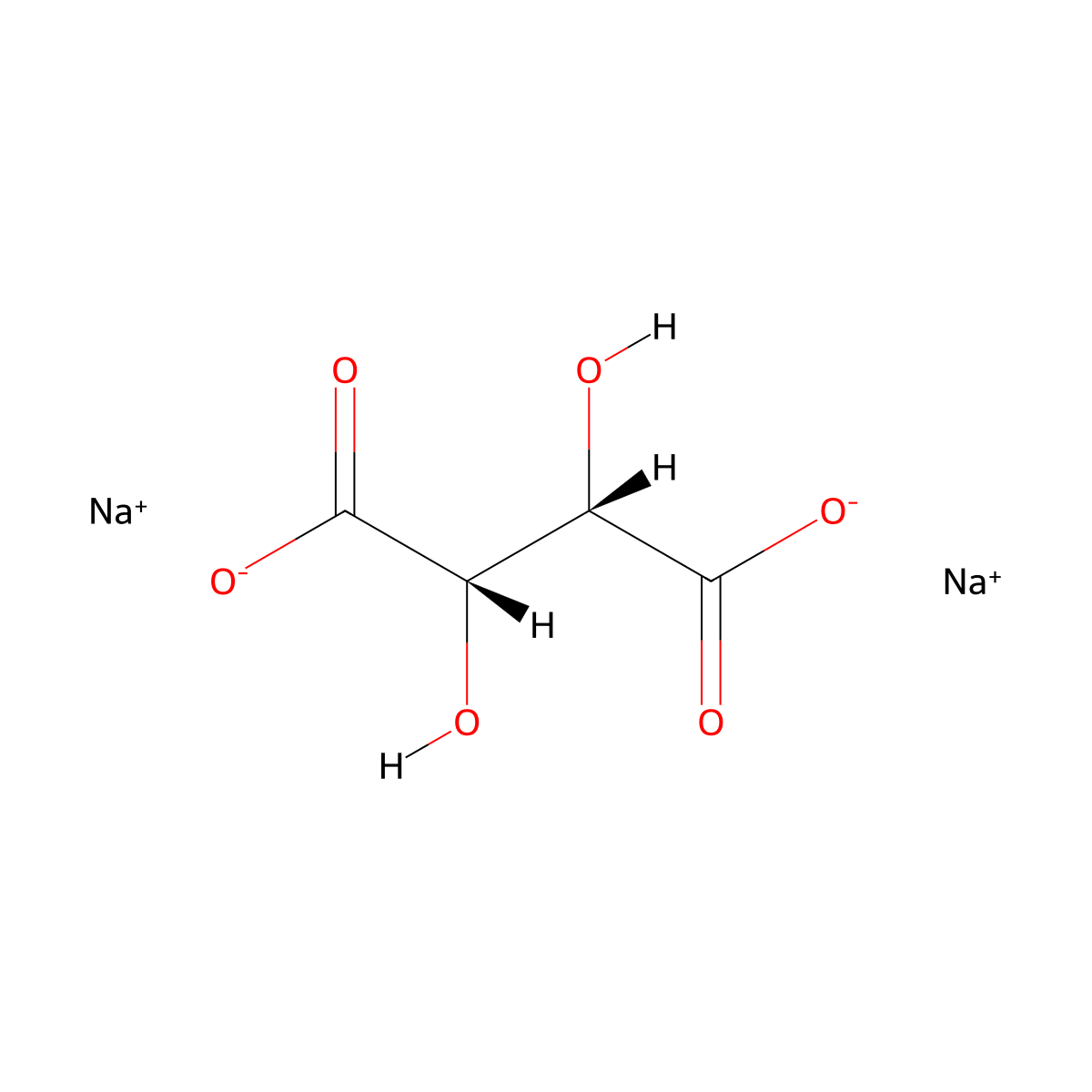 Sodium tartrate, (-)- molecular structure, CAS 21106-15-0