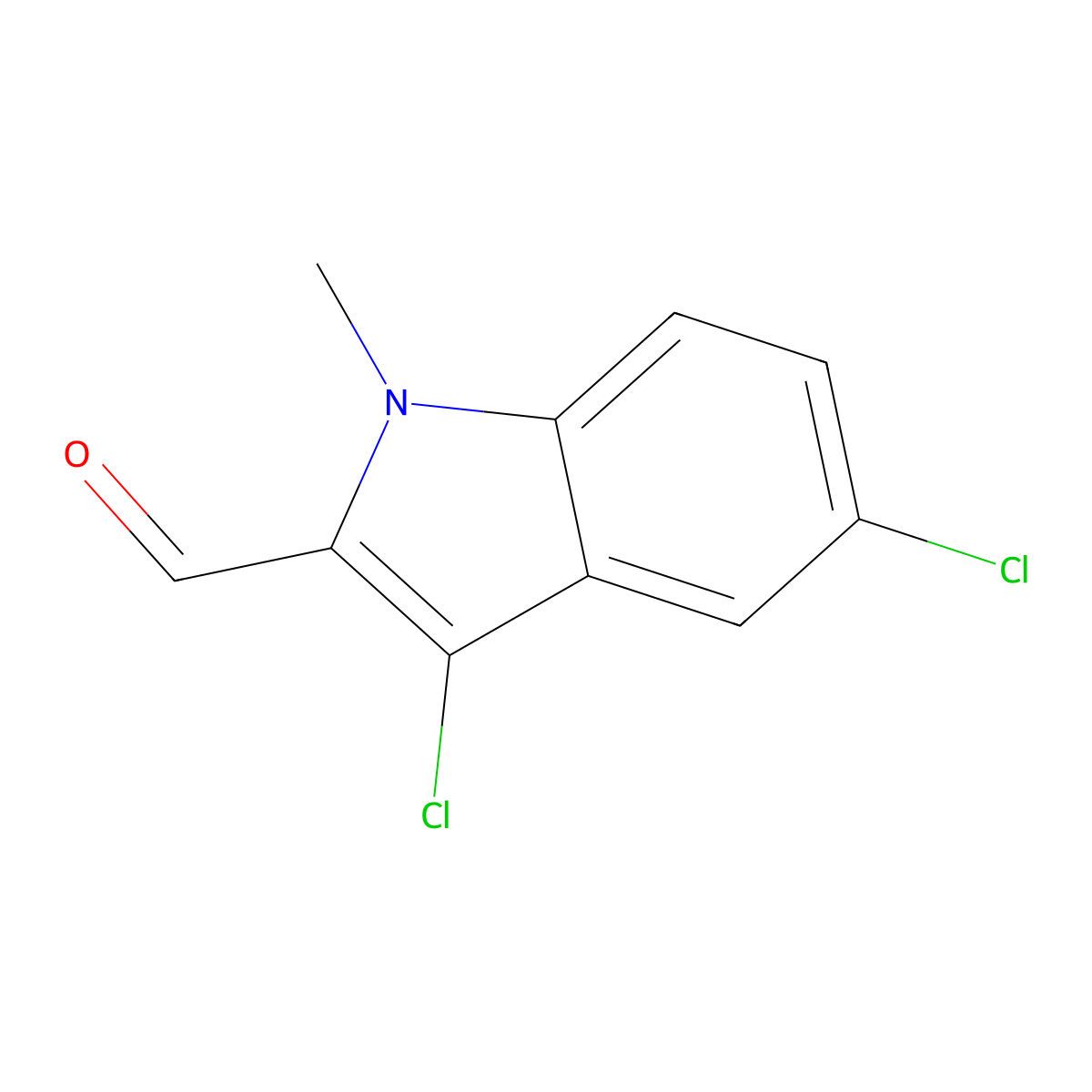 3,5-Dichloro-1-methyl-1H-indole-2-carbaldehyde molecular structure, CAS 211060-54-7