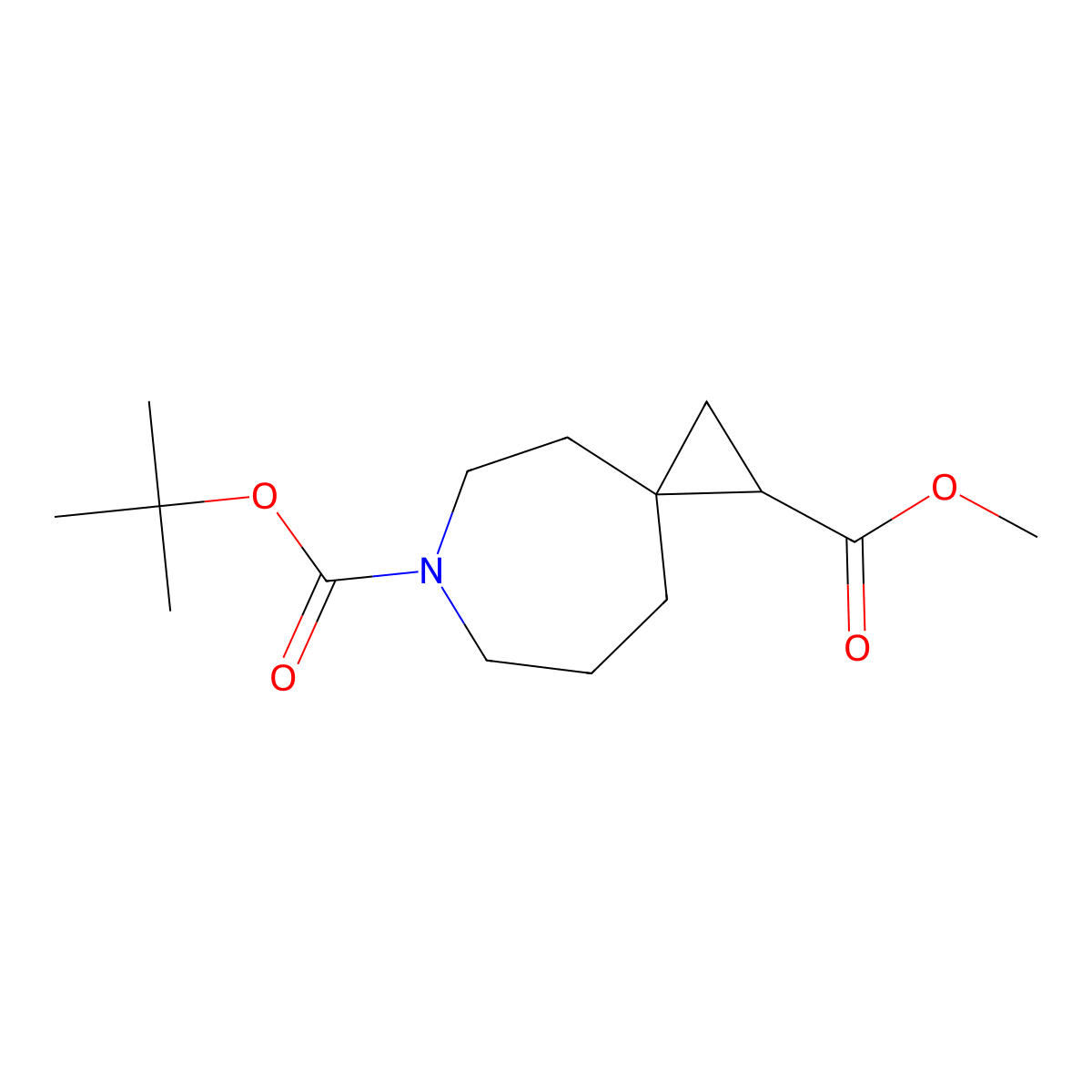 O7-Tert-butyl O2-methyl 7-azaspiro[2.6]nonane-2,7-dicarboxylate molecular structure, CAS 2110693-28-0